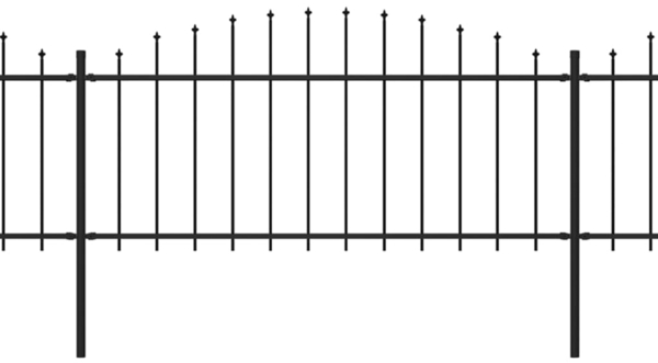 vidaXL Gartenzaun mit Speerspitze Stahl 1603,5 x 75 cm Schwarz 277711