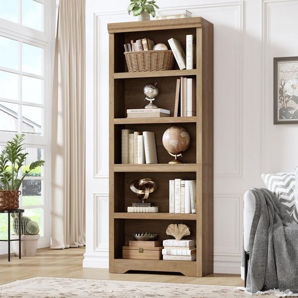 GarveeMore Bücherregal Bücherregal 5 Stöckig Offenes Regal Mit Verstellbaren Einlegeböden
