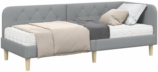 vidaXL Eckbettgestell Hellgrau 80 x 200 cm Stoff 3394101 Bild 3