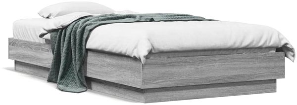 vidaXL Bettgestell mit LED Grau Sonoma-Eiche 75x190 cm 839551