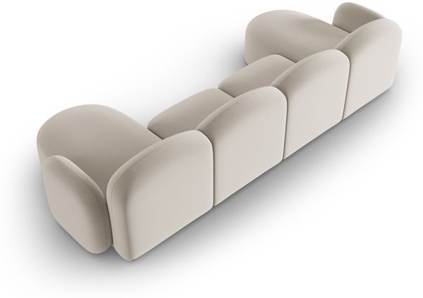Micadoni Panorama Sofa Blair 6-Sitzer Samtstoff Hellbeige Bild 3