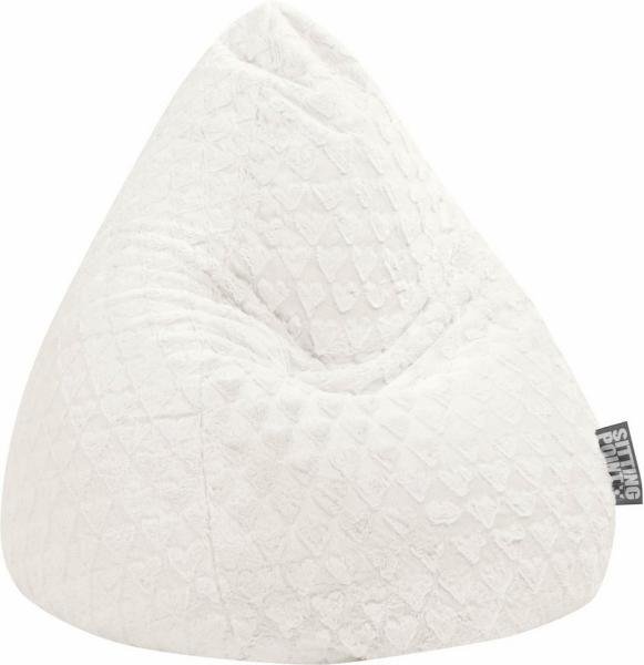 Sitting Point Sitzsack Sitzsack FLUFFY HEARTS L, Plüschsitzsack mit Herzoptik