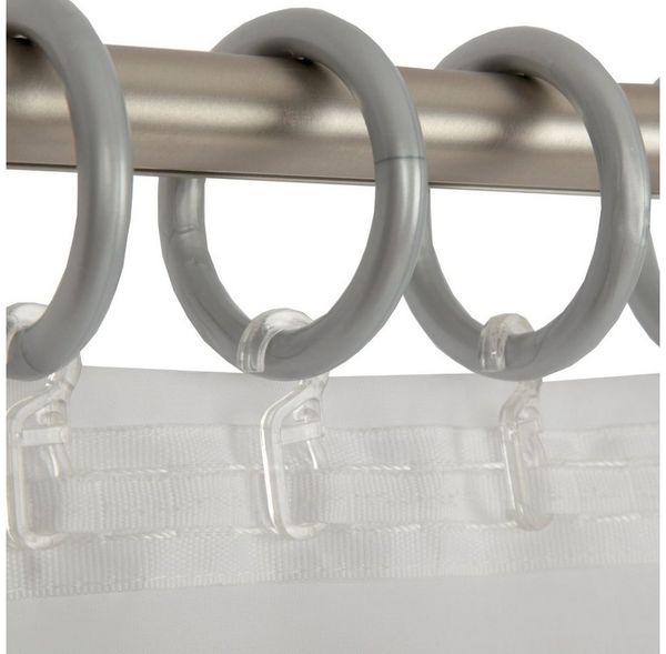 Bestlivings Gardinenstange, 1-läufig, Gardinenring - silber - Ø40mm, Gardinenring (silber) Ø40mm , Gardinenringe Ø40mm inkl. Faltenleghaken