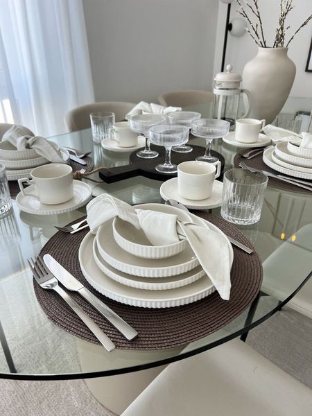 EKA Geschirr-Set Mimoza Teller-Set (24-tlg), Porzellan
