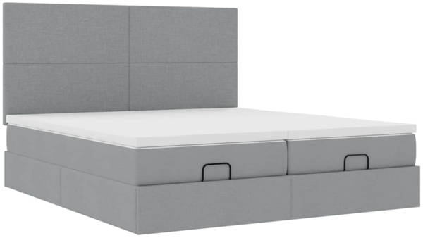 vidaXL Ottoman-Bett mit Matratzen Hellgrau 160x200 cm Stoff 3313664 Bild 5