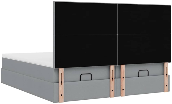 vidaXL Ottoman-Bett mit Matratzen Hellgrau 160x200 cm Stoff 3313664 Bild 8