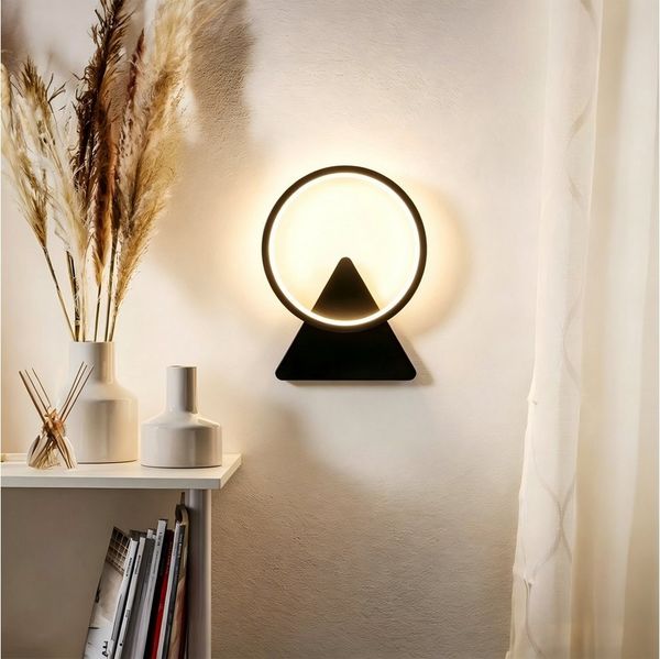 BlingBin Wandleuchte 8 W runde LED Wandlampe 3000 K warmweiß, 800 lm, Innenbeleuchtung, LED fest integriert, Warmweiß, Innen Wandbeleuchtung für Wohnzimmer, Schlafzimmer, Flur und Treppen