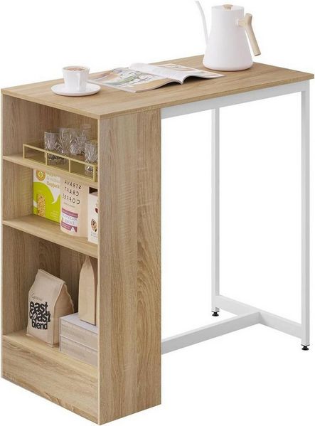 Woltu Bartisch (1-St), mit 3 Regalfächern, aus Holzwerkstoff 91 x 49 x 91 cm