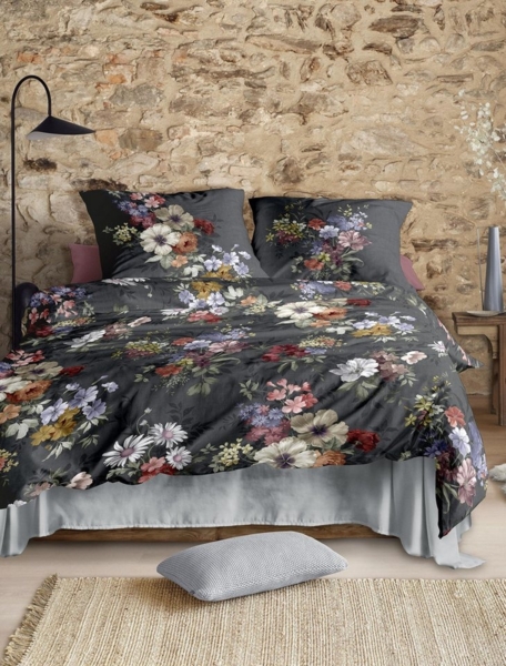 Irisette Zobel Flausch Cotton Bettwäsche 135x200 Blumen Romantik grau 8633-11