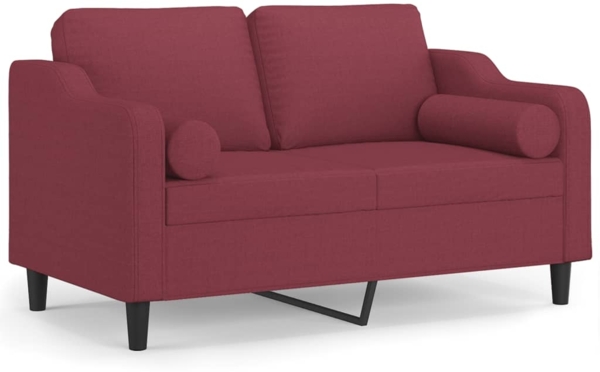 vidaXL 2-Sitzer-Sofa mit Zierkissen Weinrot 120 cm Stoff 3200843