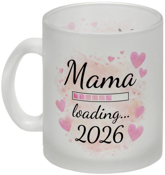 speecheese Tasse Rosa Herzen Mama Glas Tasse - Mama loading. 2026