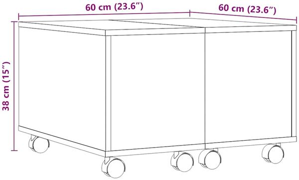 vidaXL Couchtisch Artisan-Eiche 60x60x38 cm Holzwerkstoff 856549 Bild 11