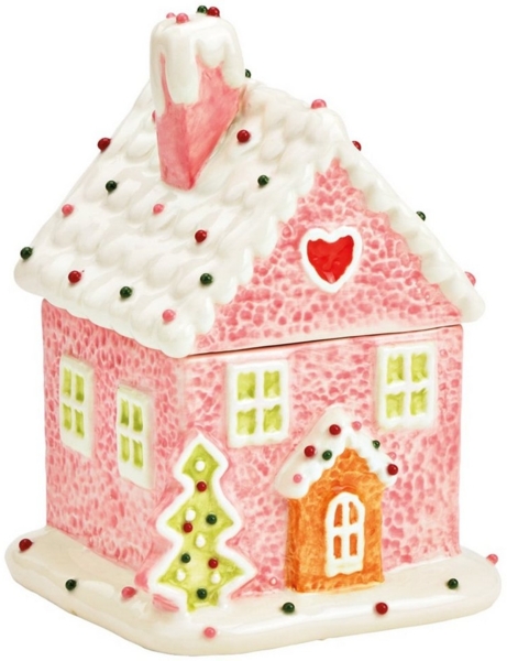 matches21 HOME & HOBBY Vorratsdose Weihnachtliche Aufbewahrungsdose mit Lebkuchenhaus, in 11x10 cm, Keramik, (1-tlg), Festliche Keramikdose für weihnachtliche Leckereien