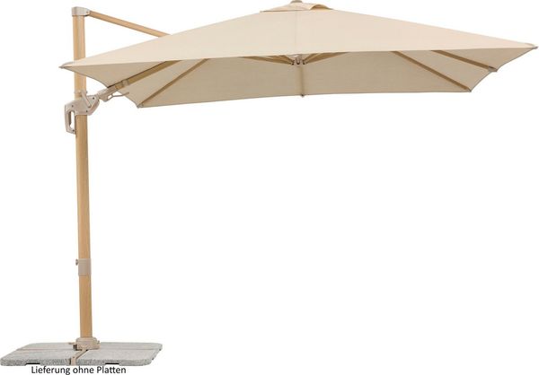 Schneider Schirme Ampelschirm »Rhodos Twist Loft«, LxB: 300x300 cm, 300x300 cm, flexibler Ampelschirm in moderner Leinenstruktur