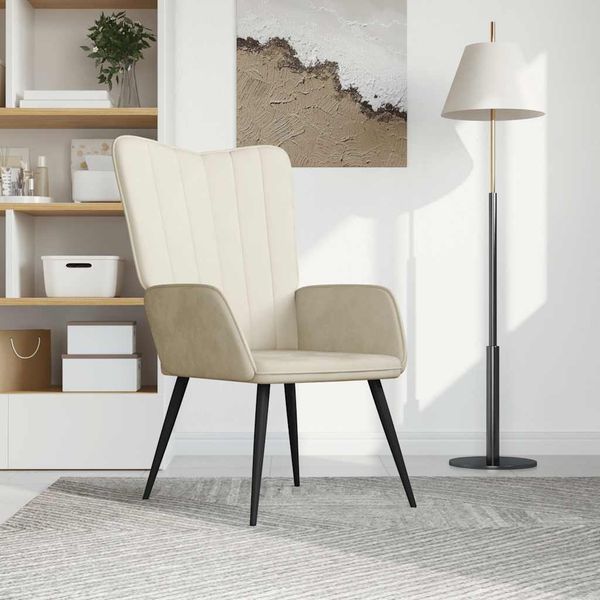 vidaXL Relaxsessel Cremeweiß Samt [327686]