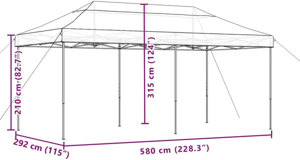 vidaXL Party-Zelt Braun 292 x 580 x 315 cm Oxford-Stoff 42023647 Bild 11