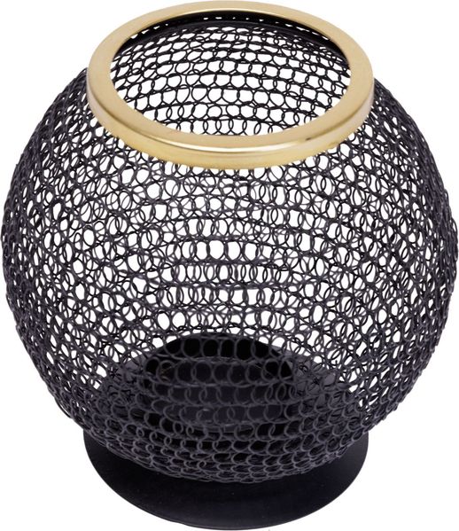 TrendLine Laterne Metall 17x17 cm schwarz-gold
