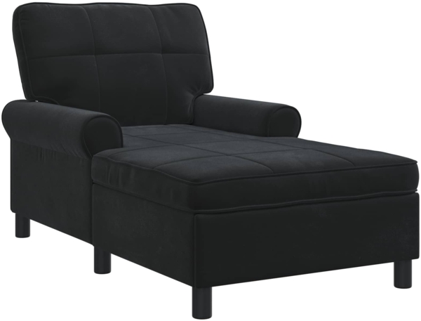 vidaXL Lounge-Liege mit Kissen Schwarz 91 x 157 x 91 cm Samt 42022927