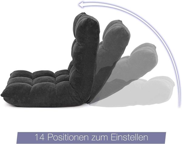 KOMFOTTEU Sessel Bodenstuhl faltbar, mit Einstellbarer Rückenlehne