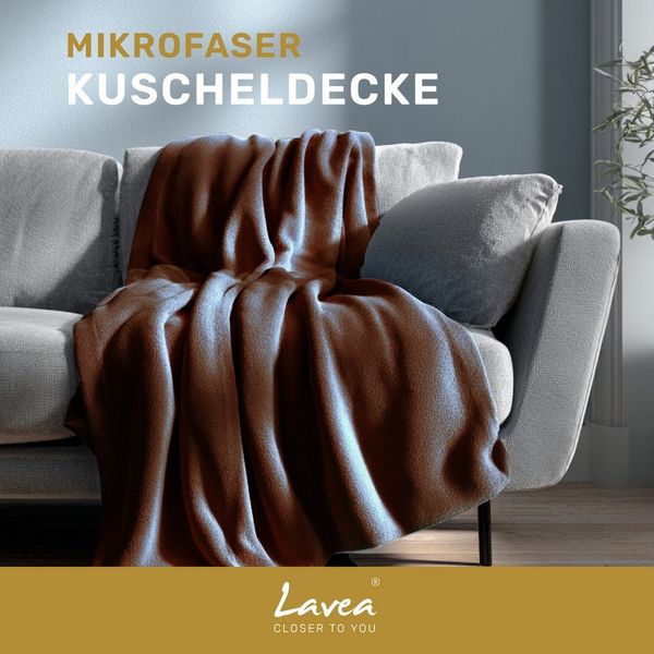 Wohndecke Kuscheldecke, Fleecedecke, Wolldecke flauschig und weich, Lavea, Sofadecke, Atmungsaktiv & Hautfreundlich, Decke