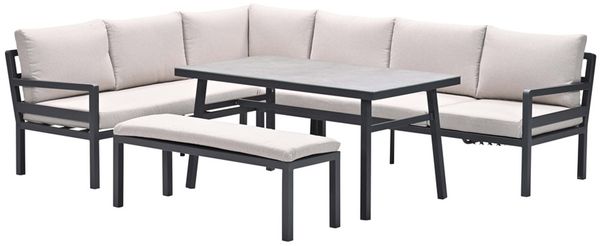 Garden Impressions Corsica Lounge-Dining Set - 4-tlg. hochwertiges Aluminium Gartenmöbelset inkl. Kissen Bild 2