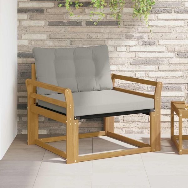 vidaXL Outdoor-Sofagarnitur Massives Akazienholz und Textilene Weiß 3439065