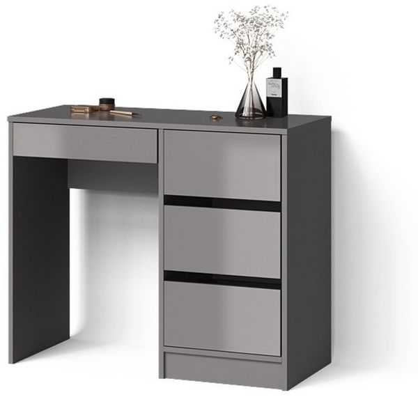 Livinity® Schminktisch Imola, Grau/Grau, mit 4 Schubladen (1-St)