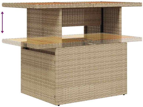 vidaXL Garten-Sofa-Set mit Kissen 7 pcs Beige und Hellgrau 3349468 Bild 10