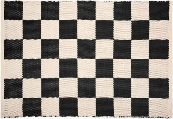 PAD Badematte PAD Fußmatte Check Karomuster Schwarz Beige (60x90cm)