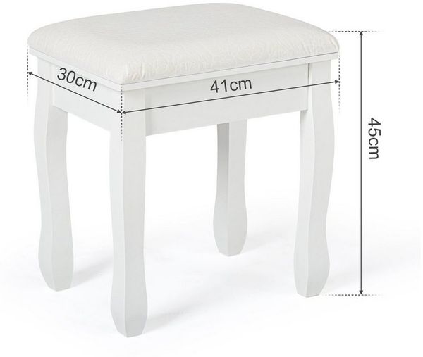 Mondeer Sitzhocker Schminktisch-Hocker (2 St), weißes Kissen, bedruckter Klavierhocker, 41x35x45cm
