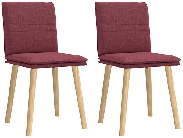 vidaXL Esszimmerstühle 2 Stk. Weinrot Stoff 4101258