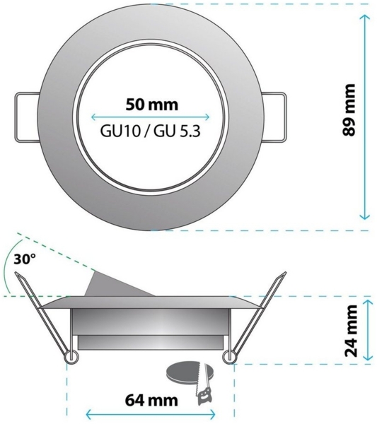 Maxkomfort Einbauleuchte B002, ohne Leuchtmittel, Einbaustrahler Bild 3