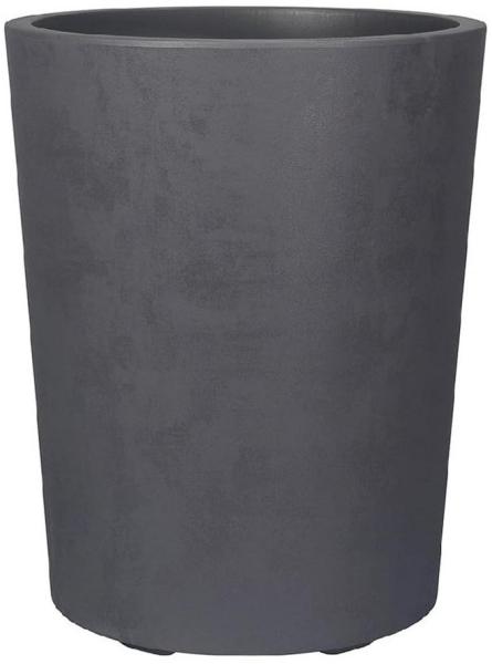 Runder Pflanzkübel Millennium 48 Liter in Anthrazit mit Tolle Naturstein Optik, Maße: 43x43x54 cm
