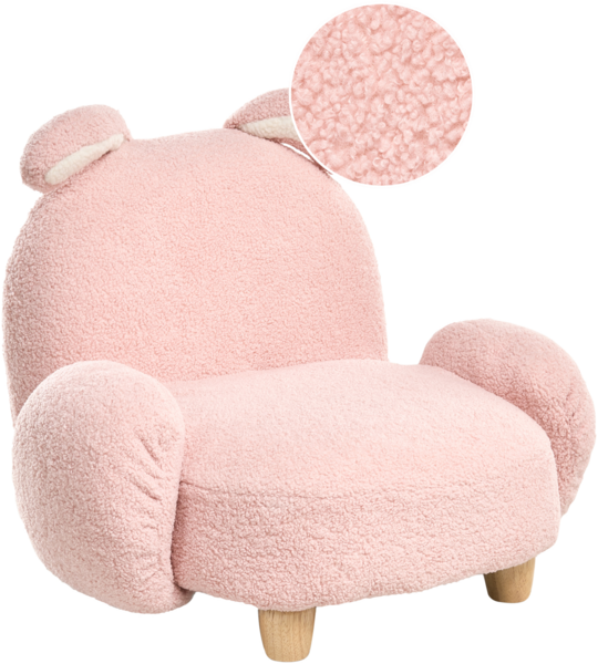 Kindersessel Kaninchen KANNA Bouclé Pastellrosa
