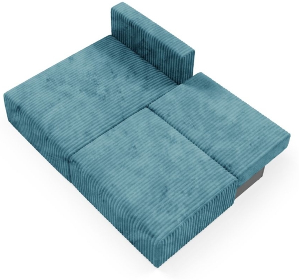 Ecksofa mit Schlaffunktion NATALIA XS in Stoff Tilia Blau Ottomane Links Bild 5