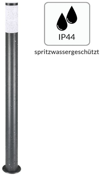 monzana Gartenleuchte, Wegeleuchte mit Bewegungsmelder, Einstellbar Edelstahl 100cm IP44 Außenlampe Garten Außen Anthrazit