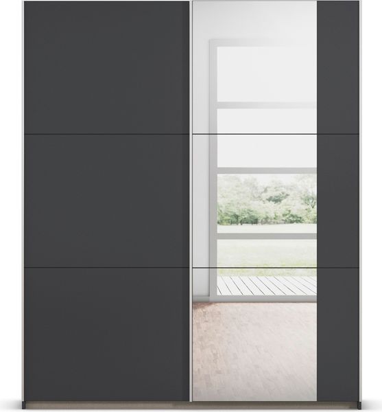 rauch Kleiderschrank; Schwebetürenschrank KRONACH, 2-türig, 1 Spiegeltüre, Graumetallic, 175 x 210 x 59xcm Bild 2