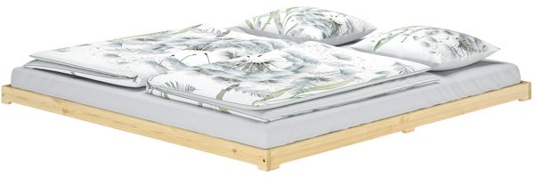 Niedriges Bodenbett 200x200 Kiefer natur, Niederflurbett, Futonbett, ohne Zubehör