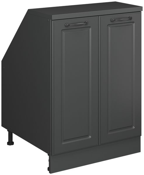 Küchenschrank für Dachschrägen R-Line Anthrazit Landhaus 60 cm mit 2 Türen, Schrankkorpus 60 cm Tiefe Vicco