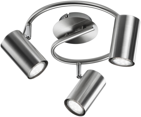 Moderner LED Deckenstrahler FAINAS 3-flammig Silber matt, Ø 25cm