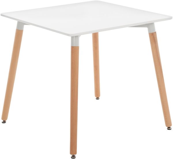 Esstisch HILDA quadratisch - 80 x 80 x 75 cm, Holz, Weiß | Küchentisch Esszimmertisch Wohnzimmertisch
