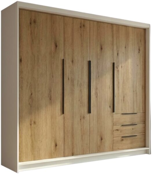 Schwebetürenschrank KLARI 2-türig Schrank 200 cm (mit Spiegel) Farbe: Weiß, Sonoma, Sonoma Bild 2