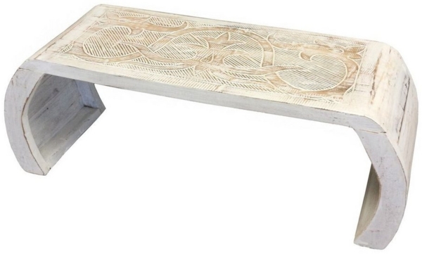 Oriental Galerie Beistelltisch Beitelltisch Brückentisch Tribals Natur Weiß Groß, Nachttisch, Couchtisch, Laptoptisch Bild 5