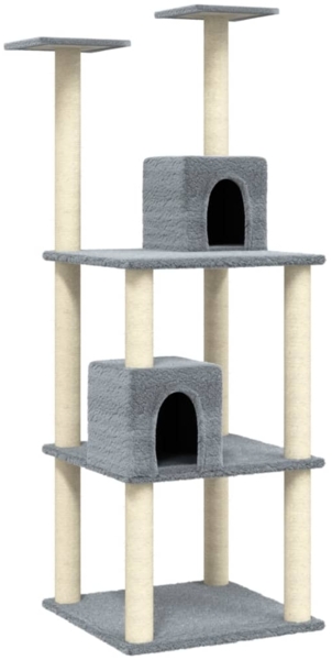 vidaXL Kratzbaum mit Sisal-Kratzsäulen Hellgrau 141 cm 171525