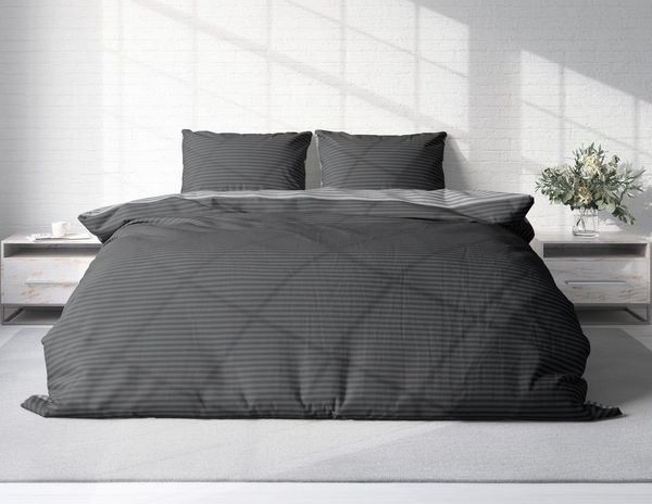 One Home Bettwäsche Wende Streifen, Renforcé, 3 teilig, gestreift und modern, Baumwolle Doppelbett