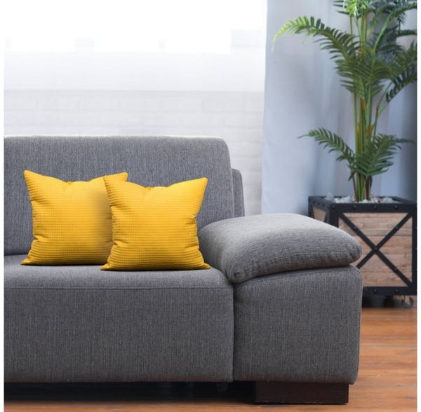 Amilian Dekokissen Dekoratives Kissen 40x40 cm mit Füllung, Waffel Baumwolle Bild 2