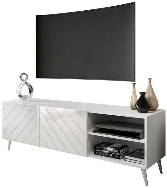 Lookway TV-Schrank VIRGINIA mit glänzend weißer Front