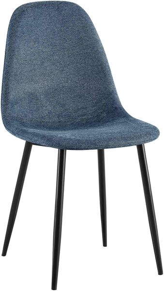 Esszimmerstuhl LISEN - Stoff Dunkelblau 44x51x88 cm | Essstühle Esszimmerstühle Küchenstühle Wohnzimmerstühle Bild 2