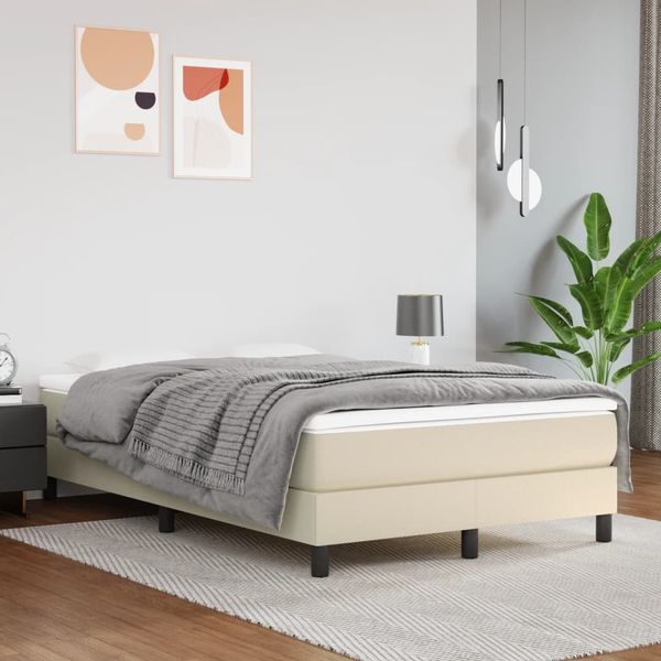 vidaXL Taschenfederkernmatratze Mittel Creme 120x200x20 cm Kunstleder 347764