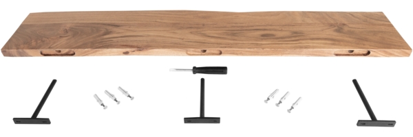 Steckboard mit Baumkante Wandregal Akazie massiv naturfarben lackiert 120 x 20 Amanda 92404880 Bild 5